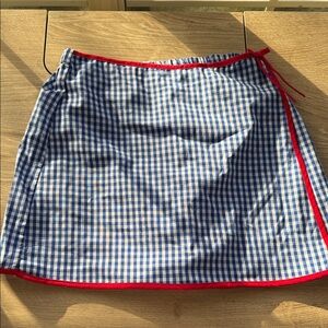 Little English Blue Checkered Skort with Red Trim